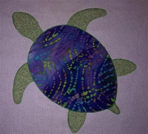 sea turtle applique quilt block  pattern etsy