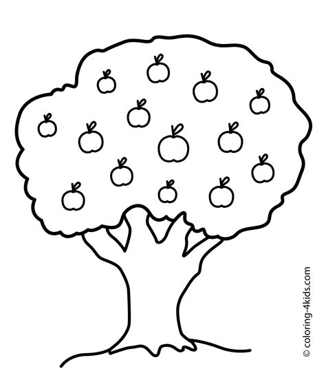 apple tree nature  printable coloring pages