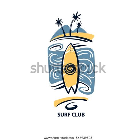surf club logo print  tshirt stock vector royalty