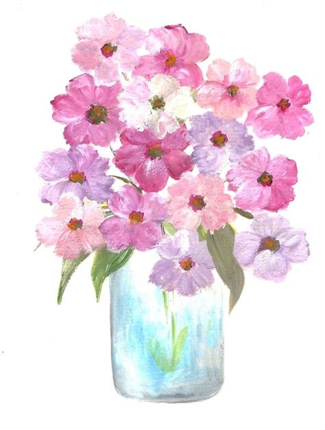 floral vase series pink cosmos watercolor print kenzies cottage