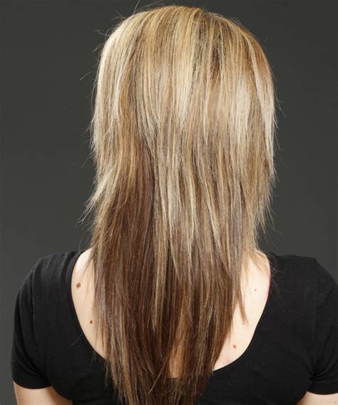 Long Straight Light Golden Brunette Hairstyle With Side