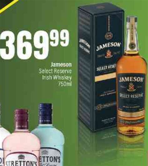 jameson select reserve irish whiskey ml offer  spar tops