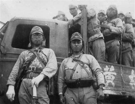 photo japanese troops aboard  truck date unknown world war ii
