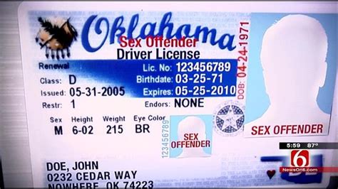 Oklahoma Requires Aggravated Sex Offenders To Have It Printed On License