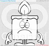 Mascot Candle Depressed Outlined Coloring Clipart Vector Cartoon Thoman Cory sketch template