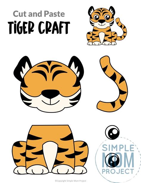 printable tiger craft template tiger crafts animal crafts