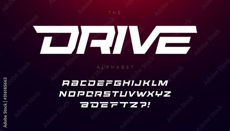 drive font bold italic letters  dynamic slant  geometric cut  speed race battle fast