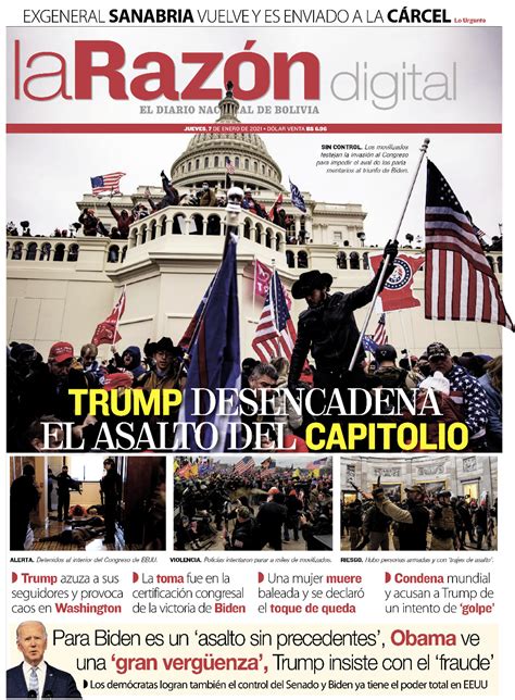 tapa la razón jueves 7 de enero de 2021 la razón noticias de