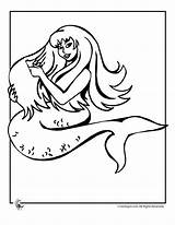 Coloring Mermaid Pages Mermaids Fairies Cliparts Cartoon Popular Library Clipart sketch template