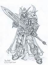 Warcraft Knight Death Lich King Elf Coloring Sketches Pages Elfe Drawings Dessin Concept Character Night Wow Coloriage Sketch Draw Characters sketch template