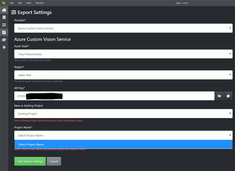 save custom vision export settings issue  microsoftvott