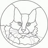 Stained Glass Cat Animal Patterns Template Templates Coloring Mosaic Pattern Shapes Cut Coon Animals Outline Window Many Find Painting Print sketch template