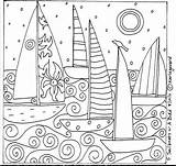 Mandalas Karla Rug Hooking Zomer Embroidery Bordar Mandala Relax Zentangle Libros Barcos Sailboats Kleurplaten Kleurplaat Primitivo Diseños Moeilijke Imágenes Stampare sketch template
