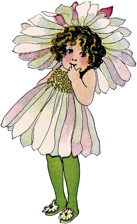 vintage flower fairy child image  graphics fairy