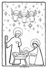 Famille Sainte Colorier Catholique éveil Catéchisme Creche Noël Avent Stift Angelico Pergamano sketch template