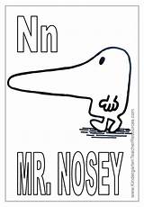 Mr Coloring Pages Nosey Men Letter Big sketch template