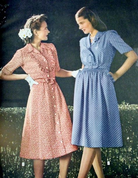 1940s Shirtwaist Dresses 1940s Vintage Dresses Style Vintage Vintage