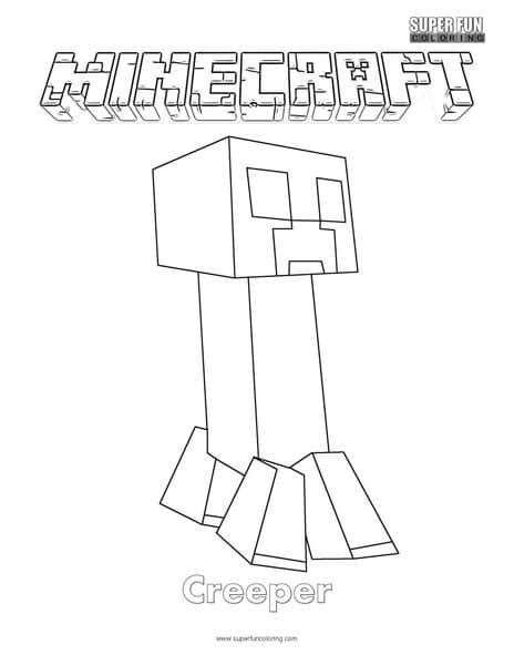 minecraft creeper coloring page super fun coloring