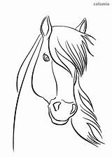 Horse Head Coloring Cute Horses Pages Printable sketch template