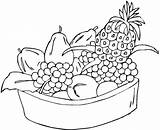 Fruit Bowl Coloring Mixed Drawing Fruits Pages Color Printable Print sketch template