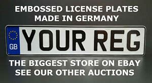 gb great britain euro european license plate number plate embossed gb