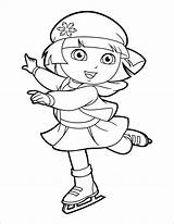 Dora Coloring Pages Skating Ice Girl Standing Figure Printables Getcolorings Colouring Color Printable Sheets Kids Children Topcoloringpages Print Cat Winter sketch template