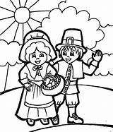 Coloring Thanksgiving Pilgrim Pages Kids Printable Pilgrims Even Greeting Lots sketch template