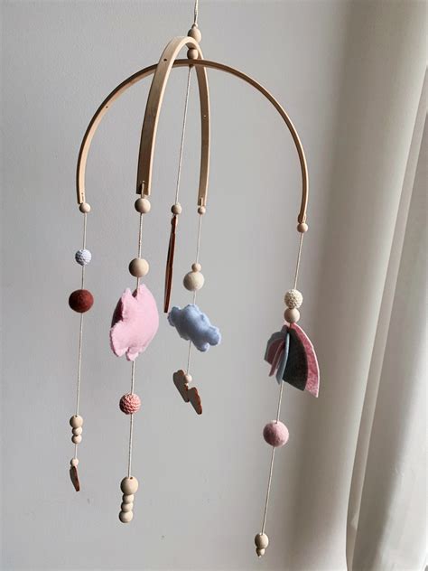 mobile baby baby mobile   wood  felt inges mobile etsy uk