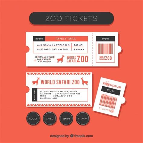 zoo  set  labels   ticket design zoo  tropical poster