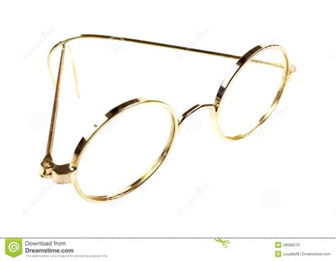 Gold Round Frame Doll Glasses Royalty Free Stock Images