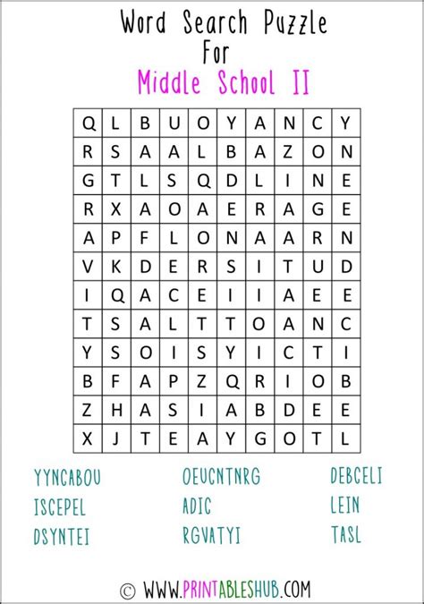 free printable word search puzzles for middle school pdf printables hub
