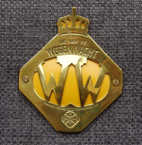 anwb wegenwacht ww shield emblem plaque brass    cm catawiki