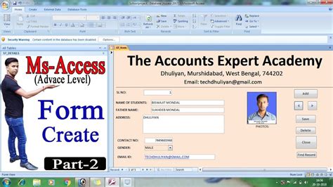How To Create Forms In Ms Access Advance Level Youtube