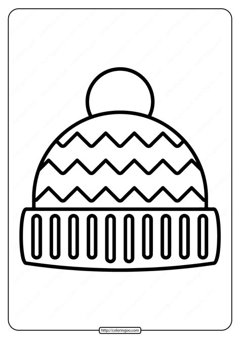 printable winter hat  coloring page