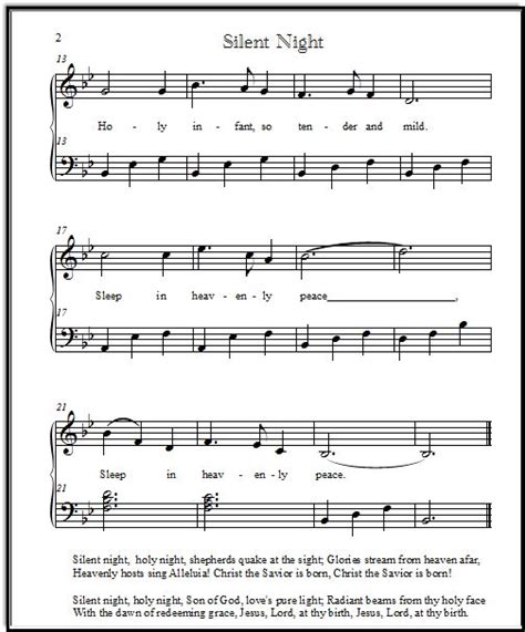 silent night sheet    levels   piano students