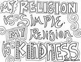 Kindness Coloring Pages Dalai Lama Religion Simple sketch template