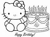 Birthday Coloring Pages 4th Happy Getcolorings Kitty Hello sketch template