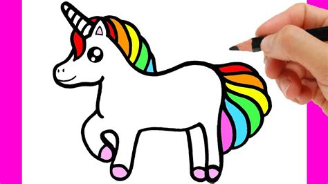 draw  unicorn easy   draw  rainbow unicorn youtube