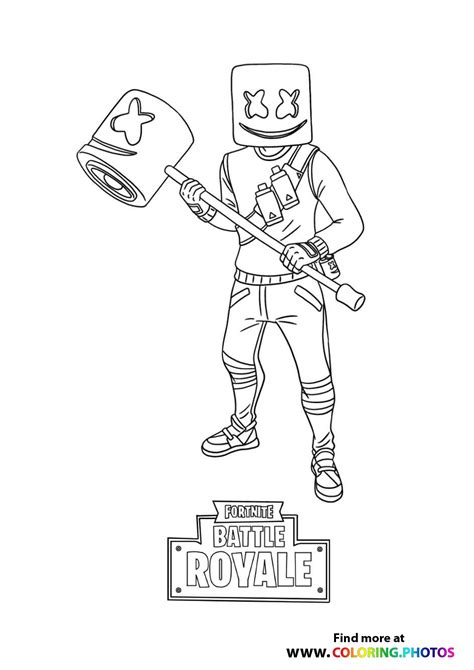 fortnite awesome marshmello coloring pages  kids
