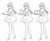 Waitress Octoberfest sketch template
