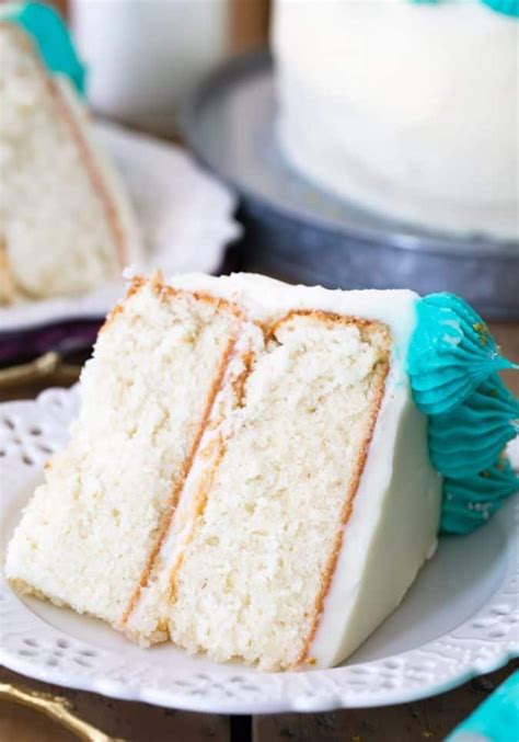 thick slice  white cake cake recipes white cake recipe  cakes