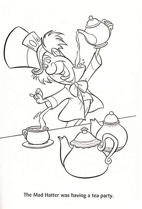 mad hatter coloring pages  getdrawings