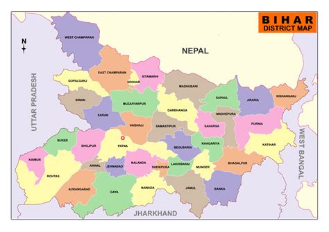 bihar map   map  bihar list  districts infoandopinion