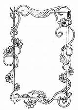 Border Borders Jugendstil Ornamente Fleurs Disegni Mucha Zeichnen Malvorlagen Motifs Borda Regeln Blumen Gezeichnete Iluminuras Decorazioni Cornici Enluminure Rahmen Decori sketch template