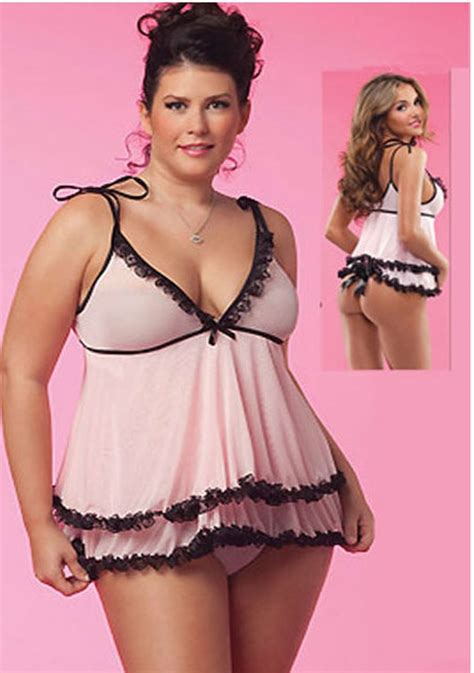Plus Size Xxxl Women S Luxurious Sexy Lingerie Sexy Nightgown Pink