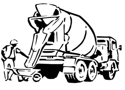 cement truck coloring page  getdrawings