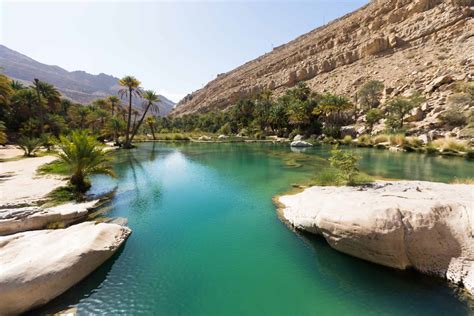 day  omans  beautiful wadi wadi bani khalid  oasis   desert  oman