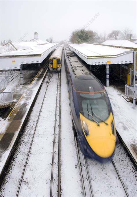trains  winter stock image  science photo library