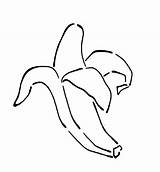 Banana Bananas Coloring Pages Peel Printable Color Fruits Drawing Open Clipart sketch template