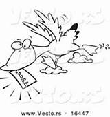 Ticket Goose Golden Cartoon Outlined Flying Coloring Drawing sketch template